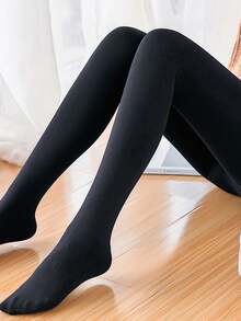 Thicken Thermal Tights Tights Women Pantyhose Warm Winter Fleece Velvet Thermo Stockings High Waist Elastic Slim Sexy Translucent Pantyhose Tights Underwear, Cozy - Black - View 3