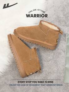 WARRIOR 战士舒适街头风格雪地靴女秋冬舒适跑步鞋朴素风格休闲而时尚的运动鞋全年适用耐磨全天穿着训练运动鞋保暖内衬运动鞋 - 全栗色 - 查看 8