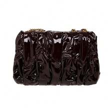 Tory Burch Commuter Casual Pleated Textured Chain Strap Quilted Handbag 142602 - Black - View 4