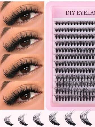 LIMEIKAI 12-Row Mixed-Length False Eyelashes (8-14mm), 12P/20P/30P Eyelashes, Suitable For Daily Use, Hypoallergenic