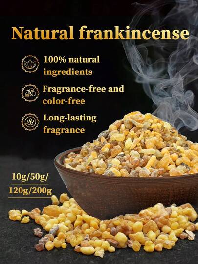200g/120g/50g/10g Natural Frankincense, Frankincense Crystal Resin, Organic Frankincense Resin, Premium Frankincense, Frankincense Essential Oil, Air Freshener, Suitable For Aromatherapy, Yoga, Meditation, Bedroom And More.