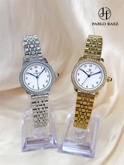  PABLO RAEZ 1 件 18K 金珠宝女士手表原装迷人银色不锈钢复古腕表不褪色 Praia 顶级 AAA 品质女士手表奢华正装手表优雅全新石英手表