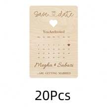 Custom-Designed Wooden Wedding Invitations With Text, Wedding Keepsakes, Wedding Invitation Cards, Wooden Date Storage Boxes, Wedding Supplies Engraved Date Calendars, Suitable For Beach And Engagement Celebrations, Simple And Practical, Perfect For Children's Art Activities. - Multicolor - View 13