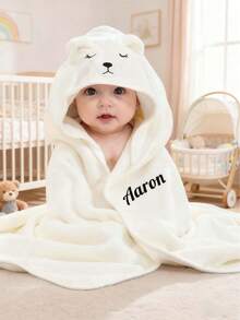 Toalla con capucha personalizada para bebé - Albornoz con capucha suave con forma de animal, adecuado para recién nacidos y niños pequeños | Regalo de bautizo, esencial para la guardería, todas las estaciones, orejas de animal 3D, regalo de baby shower, regalo perfecto - Multicolor - Ver 6