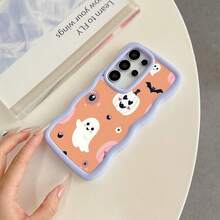 Halloween Cute Cartoon Pumpkin Ghost Phone Case Lightweight Shockproof Anti Yellowing Cover for  17 17 Pro 17 Air 17 Pro Max 16 Pro Max 16e 15 Plus 14 13 12 11 XS XR X - Mauve - Übersicht 2