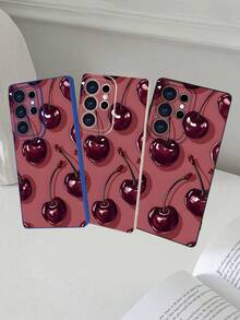 GALLAPLE Cute Cherry-Patterned Phone Case, Stylish And Beautiful Design, Shockproof Back Cover, Perfect For Teens And Young Adults,Compatible With Samsung Galaxy S25Ultra/S25Plus/S25EDGE/S25/S24Ultra/S24/S23Ultra/S23/S22Ultra/S22 Case - 白色 - 查看 1