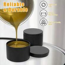 Bộ lọ đựng nến đen 47 món, lọ đựng nến mờ 4 oz có nắp, thích hợp để làm nến, trang trí nhà cửa, đồ thủ công DIY và đựng đồ nhỏ, bao gồm 6 lọ đựng nến rỗng, 6 giá đỡ bấc, 15 bấc nến và 20 miếng dán. - màu đen - Xem 9