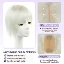 5x9cm Human Hair Topper Hair Piece Top Base Middle Part With Bangs 10 Colors Available For Women Hair Loss Or Bangs HairStyle - S1001 - View 5