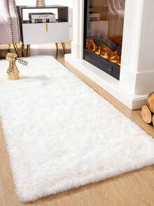 1 tấm thảm lông mịn, thảm chống trượt cho nhà ở, phòng khách, phòng ngủ - trắng - Xem 6