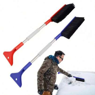 Raspador de nieve y hielo desmontable para automóviles, adecuado para parabrisas, elimina la nieve y el hielo mientras evita efectivamente rayar la pintura y el parabrisas, con mango ergonómico de espuma antideslizante, herramienta navideña para eliminar la nieve del automóvil