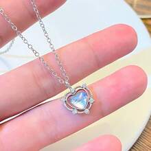 1件天然石项链，图案随意，心形吊坠，水晶，玫瑰石英，心形，精致奢华女士项链。由于宝石的天然特性，可能存在色差。 - 愛心 - 查看 21