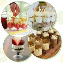 10/20/40/120pcs Dessert Cups, 120ml/4oz Round Transparent Dessert Cups, Reusable For Wedding Party DIY Desserts, Pudding, Mousse, Appetizers, Cakes - Transparent - View 6