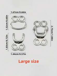 6颗金属合金隐形纽扣，固定扣，隐形钩眼扣，适用于外套、皮草夹克和牛仔裙 - 可调节腰钩，金色和黑色，缝纫用品，服装配饰|简约纽扣设计|耐用纽扣 - 彩色 - 查看 10