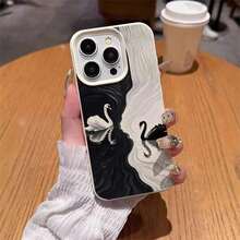 1pc Vintage Floral Heart Frame Swan Pattern TPU Phone Case Compatible With IPhone 17 Pro Max/17/16 Pro Max/15/13/12/11, S20 FE/A15/S24/A55,  Note 11/12/13 Pro, Full Body Soft Protective Cover - Kiểu 4 (1 chiếc) - Xem 4