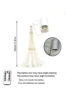 1pc Hanging Outdoor Fireworks Lights, LED Starburst Ball Lights, Smoke Lantern Remote Control Timer With 8 Adjustable Modes, Hanging Fairy Tale Lights, Suitable For Courtyards, Umbrellas, Eaves, Gardens, Trees, Tents, Christmas Decorations, Event Decoration, Holiday Lighting, Fantasy Design, Star-Shaped Lights(Does Not Include The Battery) - Warm White - View 8