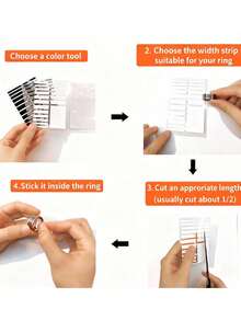 透明戒指尺寸调节器，隐形戒指尺寸缩小器，女士松紧戒指调节器，透明DIY缝纫珠宝工具套装，松紧戒指调节套装 - 适用于结婚戒指和珠宝，佩戴舒适 - 彩色 - 查看 3