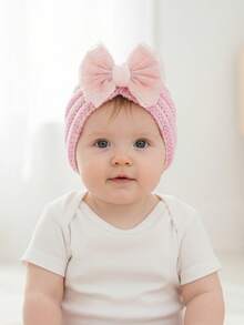 1 Stück Baby Wollmütze mit Schleife, Beanie Mütze für Neugeborene 0-2 JahreBaby Mädchenen Herbstkleidung, Herbst- und Winterwarmer Kopfschutz, Kindermütze für den täglichen GebrBaby Mädchenädchen Winterkleidung, Festtagsdekoration, tägliches Haaraccessoire