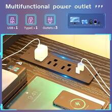 48" Computer Desk With LED Strip & 2 Drawers & Storage Bag Corner Desk With Power Outlets & Monitor Stand For Bedroom, Gaming Room - Xem 7