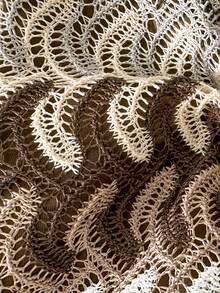 Bộ bikini buộc cổ thanh lịch, thoải mái dành cho nữ, màu nâu, họa tiết sóng biển với chi tiết đính cườm và thiết kế buộc dây phía sau. - Nhiều màu - Xem 7