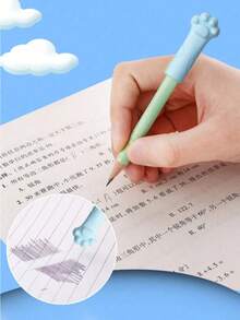 1 包 30 个可爱猫爪硅胶铅笔帽，卡通笔尖保护器，柔软铅笔头套，防污办公文具，便携式口袋笔筒 - 彩色 - 查看 6