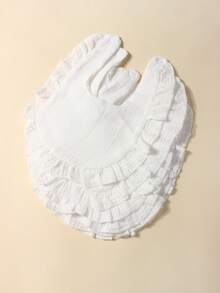 6 pezzi Set di bavaglini e panni assorbenti in cotone mussolina bianco per neonata, bavaglini carini per la bava per uso quotidiano, autunno/inverno