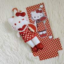 1 件 Sanrio Hello Kitty 可爱长腿猫毛绒吊坠娃娃玩偶钥匙扣包包饰品，节日礼物