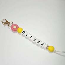 1PC Custom Daisy Silicone Keychain, Personalized Name Buckle, Commemorative Gift Letter, Charms Versatile, Functional, Lightweight Contracted, Business Casual, Commuting, Cute, Vacay Vibes/Vacation Personalized, Custom, Customized Personalized Gifts For Women, Crossbody Bag/Cross Body, Travel Bag, Shoulder Tote Bag Ideal Gifts For Her Women, Rookies & White-Collar Workers - Multicolor - View 22
