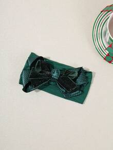 1pc Christmas Ribbon Bow Elastic Nylon Polka Dot Baby Headband Hair Accessories Set - Multicolor - View 14