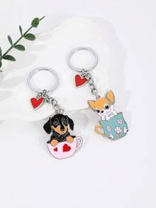 1个金属合金杯形狗狗钥匙扣挂件 男士宠物狗钥匙扣 个性化手提包汽车挂件配饰 钥匙扣 男友生日礼物 送给家人的独特珠宝礼物 送给爱狗人士的礼物 宠物店纪念品 - 彩色 - 查看 4