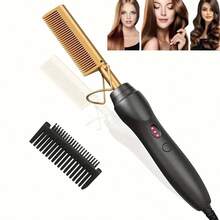 Professional Ceramic Hair Straightener With Multi-Function Copper Straightening Comb
