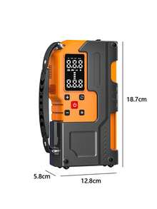 10000mAh High Capacity Car Jump Starter, Car Air Compressor, 2-In-1 Multifunctional Charger, Equipped With 150 PSI Digital Tire Inflator, LED Flashlight, Safety Hammer Design, Sturdy And Durable Structure, Includes Multiple Adapters | Emergency Vehicle Tool | High Visibility Orange | Comes With Storage Case