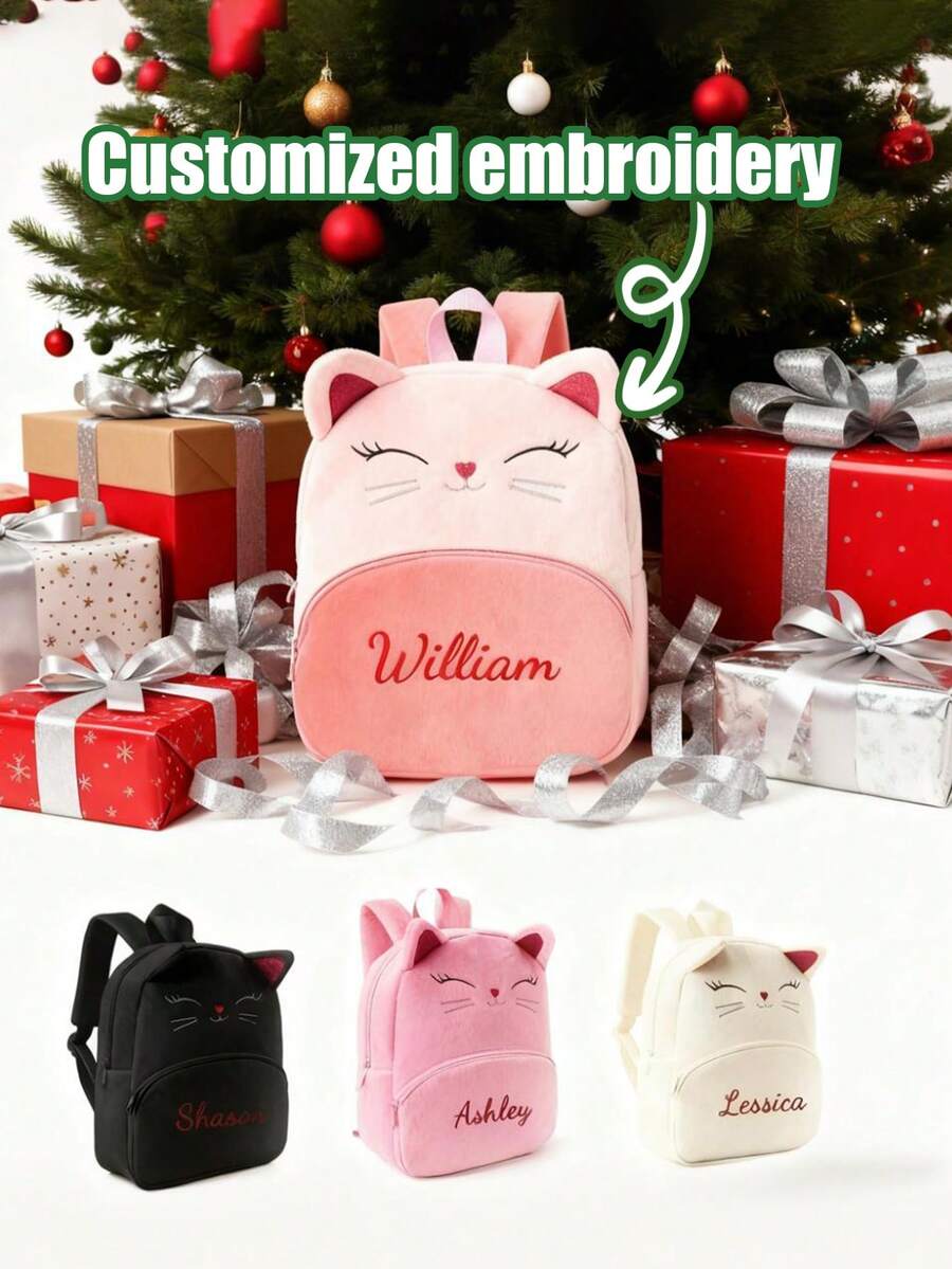 Personalized Embroidered Names New Fresh And Simple Backpack, Student New Backpack, Modern Minimalist Checkered Backpack, Travel Storage Bag