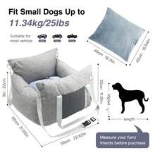 HAZOOWILL HazoWill 二合一宠物车载座椅，便携式可拆卸旅行增高垫，适用于小型犬和猫，柔软可转换床，透气夏季设计，可调节牵引绳和安全带扣，适用于前排和后排座椅