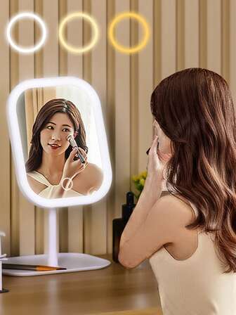 1pc LED Makeup Mirror Light, Touch Control, Adjustable Color Temperature & Brightness, Adjustable Angle, Portable Makeup Mirror, USB Powered, Suitable For Student Dorm, Vanity Desk, Home Use