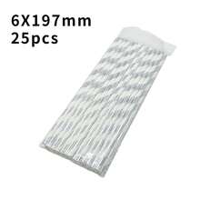 عبوة من 25/100 قش ورقي بسلسلة فضية، متوفر بأنماط مخططة/بشكل قلب، بقياس 6مم/0.23بوصة * 197مم/7.75بوصة، مناسب لمناسبات متنوعة مثل التجمعات العائلية والفعاليات والحفلات والأعراس واحتفالات الأعياد وغيرها. قش ورقي قابل للتخلص منه مفضل للمشروبات مثل الحليب والقهوة والعصير والكولا ومياه جوز الهند وغيرها، حفلة عيد الحب، ديكور المنزل، هدايا المنزل - فضي - مشاهدة 14