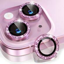 1 Set Camera Lens Protector Film For IPhone 17/16/15/14/13/12/11 Pro Max, [Anti-Drop] [Compatible With Phone Case] [Easy Installation] Camera Screen Protective Film Accessories - Pink - View 11