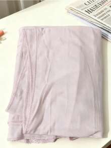 1条女士简约经典纯色优雅休闲滚边围巾，优质针织粘胶面料，长款头巾式头巾，适合日常生活、外出和聚会等场合。 - 淺粉色 - 查看 8