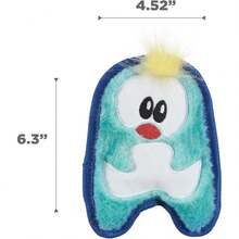 Outward Hound Durablez Minis Stuffing-Free Squeaky Plush Dog Toy For Puppies & Small Dogs - Interactive, Soft Yet Tough, No Mess, Jumbo Squeaker, Long-Lasting Play, Penguin - 藍企鵝 - 查看 6