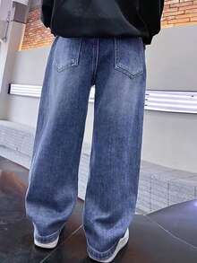 Quần jeans denim đa năng thường ngày cho bé trai tuổi teen/thanh thiếu niên - Rửa nhẹ - Xem 5