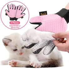 Guante Quita Pelo para Mascotas, Versión Mejorada 1 Par Doble Eficacia para Perros Gatos y Caballos, Perfecto para Mascotas Pelo Corto Largo, Guante Removedor de Pelos Suave Eficiente - rosa - Ver 3
