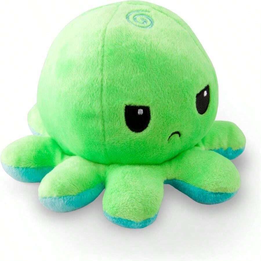 TeeTurtle - The Original Reversible Octopus Plushie - Green + Aqua - Cute Sensory Fidget Stuffed Animals That Show Your Mood - MàuP - Xem 1