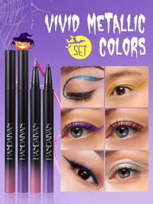 HANDAIYAN Waterproof, Smudge-Proof, Quick-Drying Metallic Eyeliner Pencil, Long-Lasting Pearl Finish, Suitable For Halloween, Costume Play, Parties, Christmas, Autumn/Winter Makeup - 08 - 查看 2