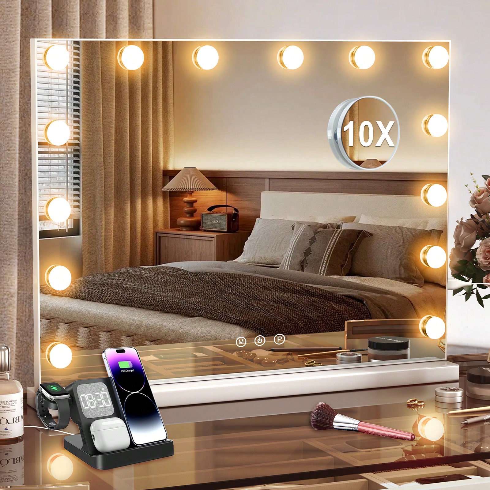 14 Dimmable LED Lights Mirror Makeup Vanity Mirror Mirror 3 Colors