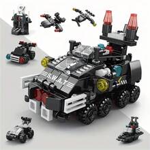 Bộ đồ chơi khối xây dựng hạt nhỏ 6 trong 1 Lele Brother, Xe vận tải quân sự, Pháo, Súng cối, Máy móc xây dựng, Trực thăng, Khối xây dựng lắp ráp sáng tạo, Đồ trang trí trong nhà, Đồ trang trí nhà cửa, Tháo rời thành 6 mảnh, Quà tặng sinh nhật hoàn hảo (Không có hộp quà) - Nhiều màu - Xem 12