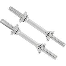 Mangos Roscados Para Mancuernas De 14/16/18/24 Pulgadas, De Cromo/Goma, Apto Para Placas De 1 Pulgada O 1.15 Pulgadas, 4 Collares De Bloqueo De Estrellas Con Adornos De Goma - 14 pulgadas - Ver 8