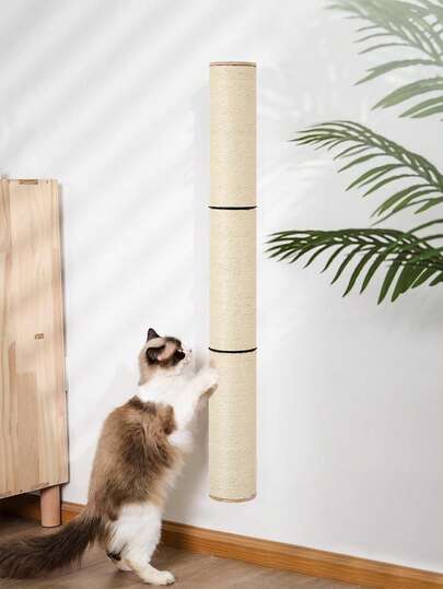 92.5cm 3-Tier Sturdy Cat Tree, Wall-Mounted Cat Scratching Post, Indoor Cat Furniture For Scratching Training & Climbing