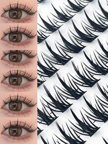 1 Box/160 Bunches Mink Eyelashes Natural 3D Russian Individual Eyelash Extension 10-13mm DIY MS Eyelash Cluster Makeup Tool Lashes Eyelash Clusters, Individual Eyelashes, Lashes, Fake Lashes - Black - View 9