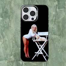 Funda de Teléfono Hot Singer S-Sabrina Carpenters para 17,16,15,14,13,12,11,Pro,MAX Cubierta Negra Mate a Prueba de Golpes - z3 - Ver 8