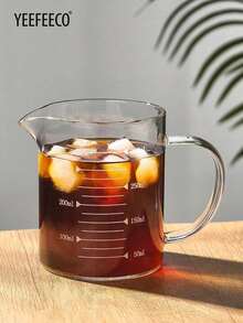 yeefeeco 1 件高硼硅玻璃咖啡杯量杯玻璃带手柄刻度杯咖啡牛奶果汁量杯透明玻璃 - 咖啡量杯 - 查看 6