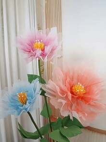 1 bông hoa mẫu đơn nhân tạo bằng lụa cỡ lớn 15,75 inch, trang trí hoa sống động như thật cho đám cưới, sinh nhật, cửa sổ khách sạn, trang trí nhà cửa. - nhiều màu - Xem 4